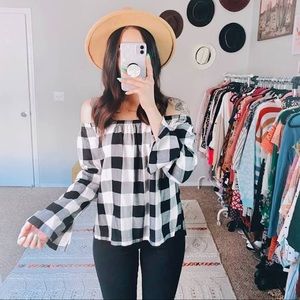 Anthropologie Gingham Top